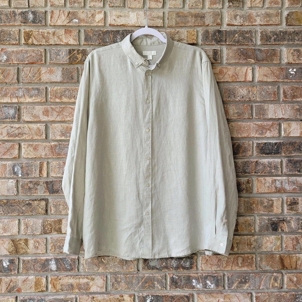 COS Men's Size Medium Hemp L/S Button-Down Shirt NEW